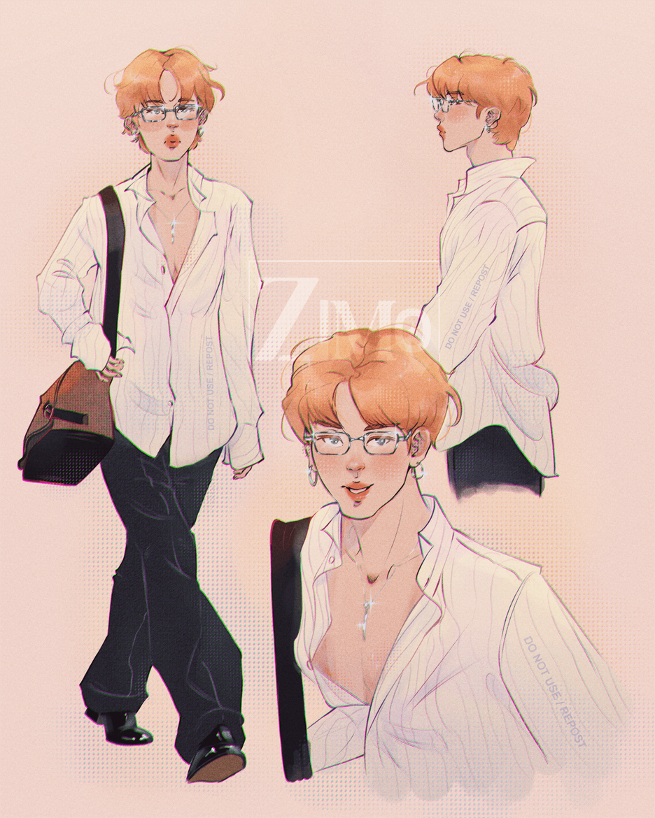 BTS Park Jimin Art - Character Sheet and Poses